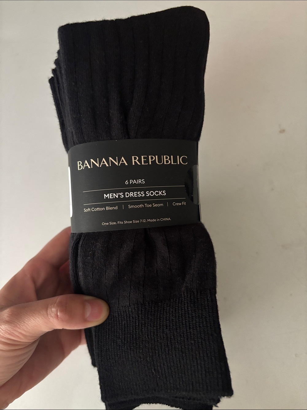Banana Republic Men's Dress Socks - Black, 6 Pairs